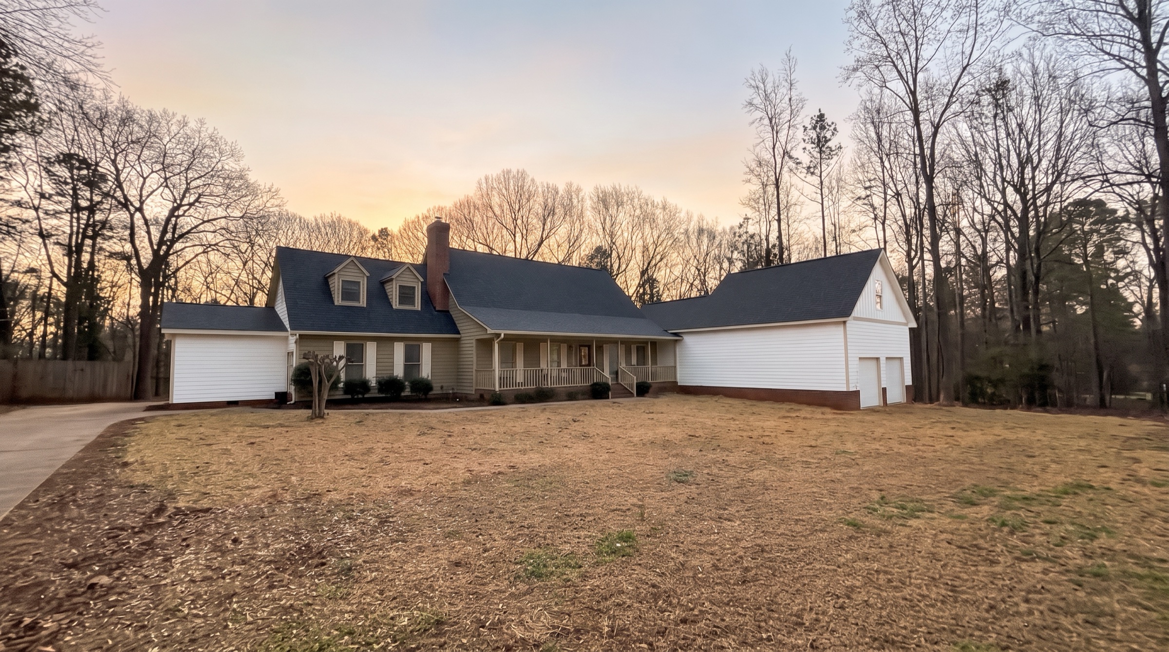 Two story garage and bedroom addition on an existing home in Fort Mill, South Carolina